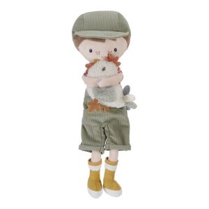 Boneco Jim – Agricultor com Galinha – 35 cm | Little Dutch