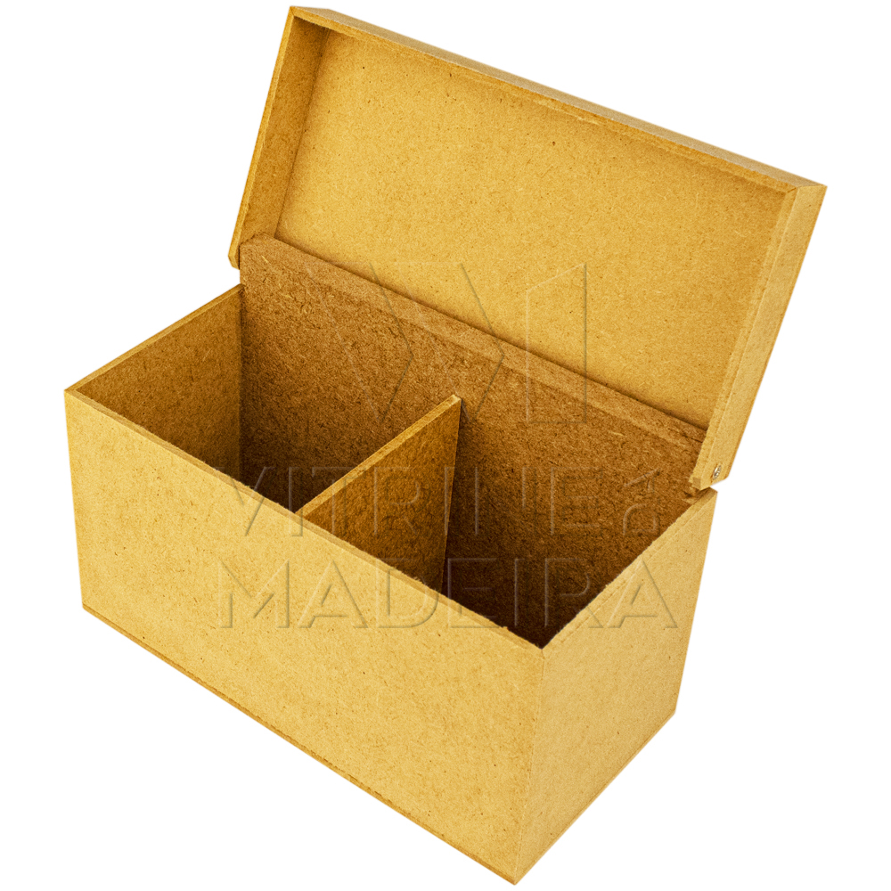 Caixa de Cha Parafuso Lisa 2 Divisórias 16x8x9,5