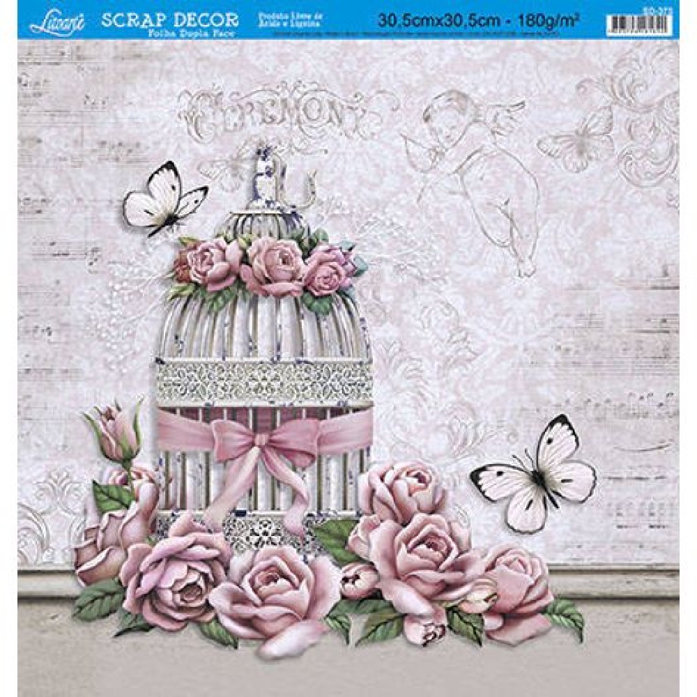 Litoarte Scrapbook Dupla Face Gaiola E Rosas - Image 2