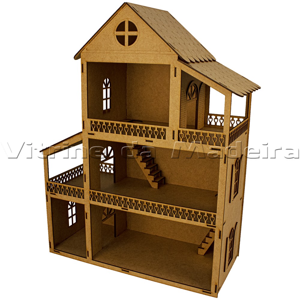 Casa De Boneca Laser 60x46x20 - Image 2