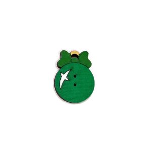 Aplique Botão Patchwork Bola De Natal Verde N°1 2×2,5 Cm Cod.36