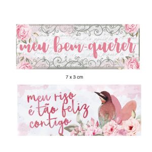 Litoarte Aplique Em Papel E Mdf 2 Un – Beija Flor E Flores