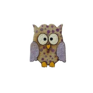 Aplique Botão Patchwork Coruja Poa Lilás 2x2cm Cod.18
