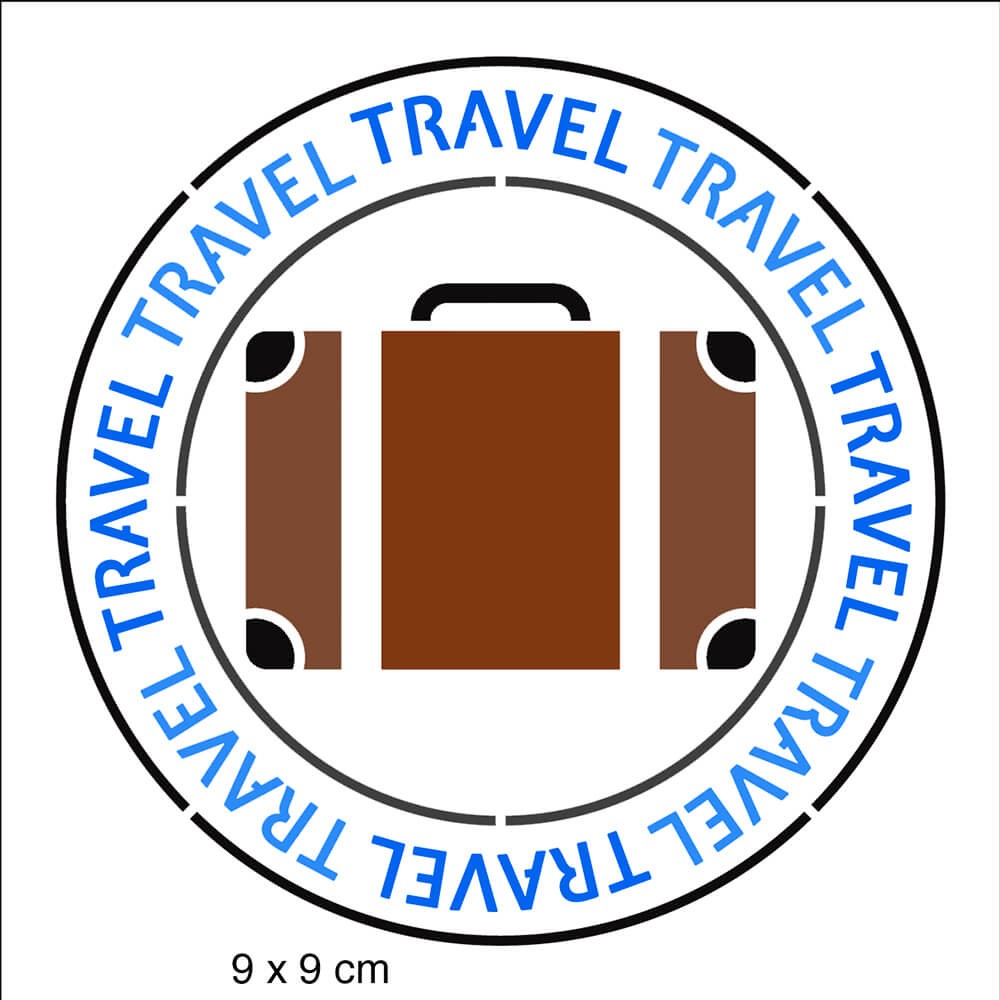Litoarte Stencil 10×10 – Carimbo De Viagem Mala - Image 3