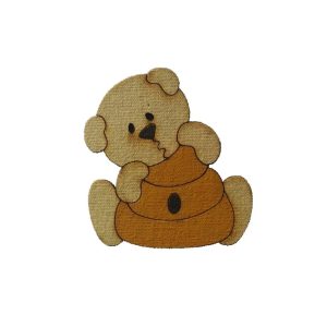 Aplique Botão Patchwork Urso Colmeia 4x5cm Cod.9