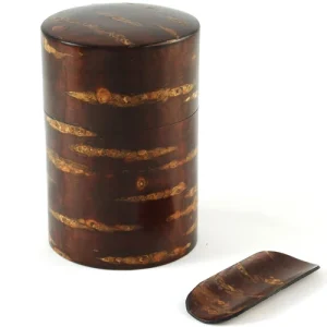 Cherry Wood Tea Caddy with Scoop