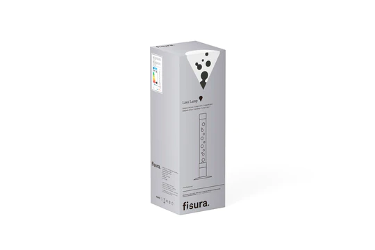 Candeeiro de Chão Lava Lamp 75cm – Base Prateada + Líquido Transparente + Lava Vermelha | Fisura - Image 4