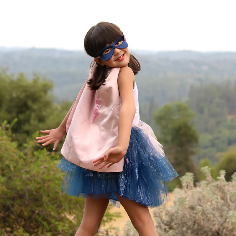 Disfarce – Super-Heroína com Tutu, Capa e Máscara – Rosa/Azul Escuro | Great Pretenders - Image 3