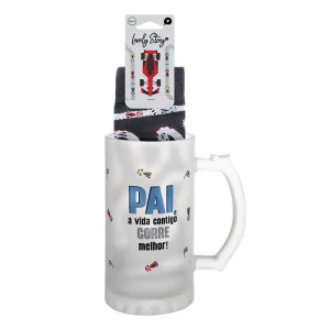 Caneca de Cerveja + Meias – Pai, a vida contigo corre melhor! | Lovely Story
