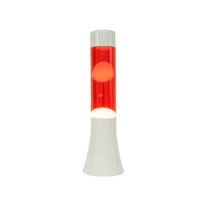 Candeeiro de Lava Mini – Base Branca + Líquido Vermelho + Lava Branca | Fisura