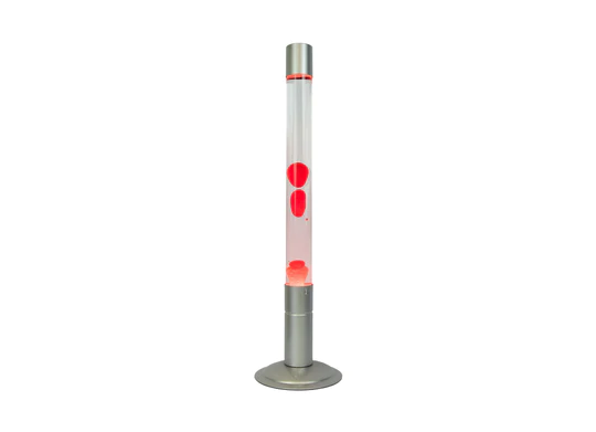Candeeiro de Chão Lava Lamp 75cm – Base Prateada + Líquido Transparente + Lava Vermelha | Fisura - Image 2