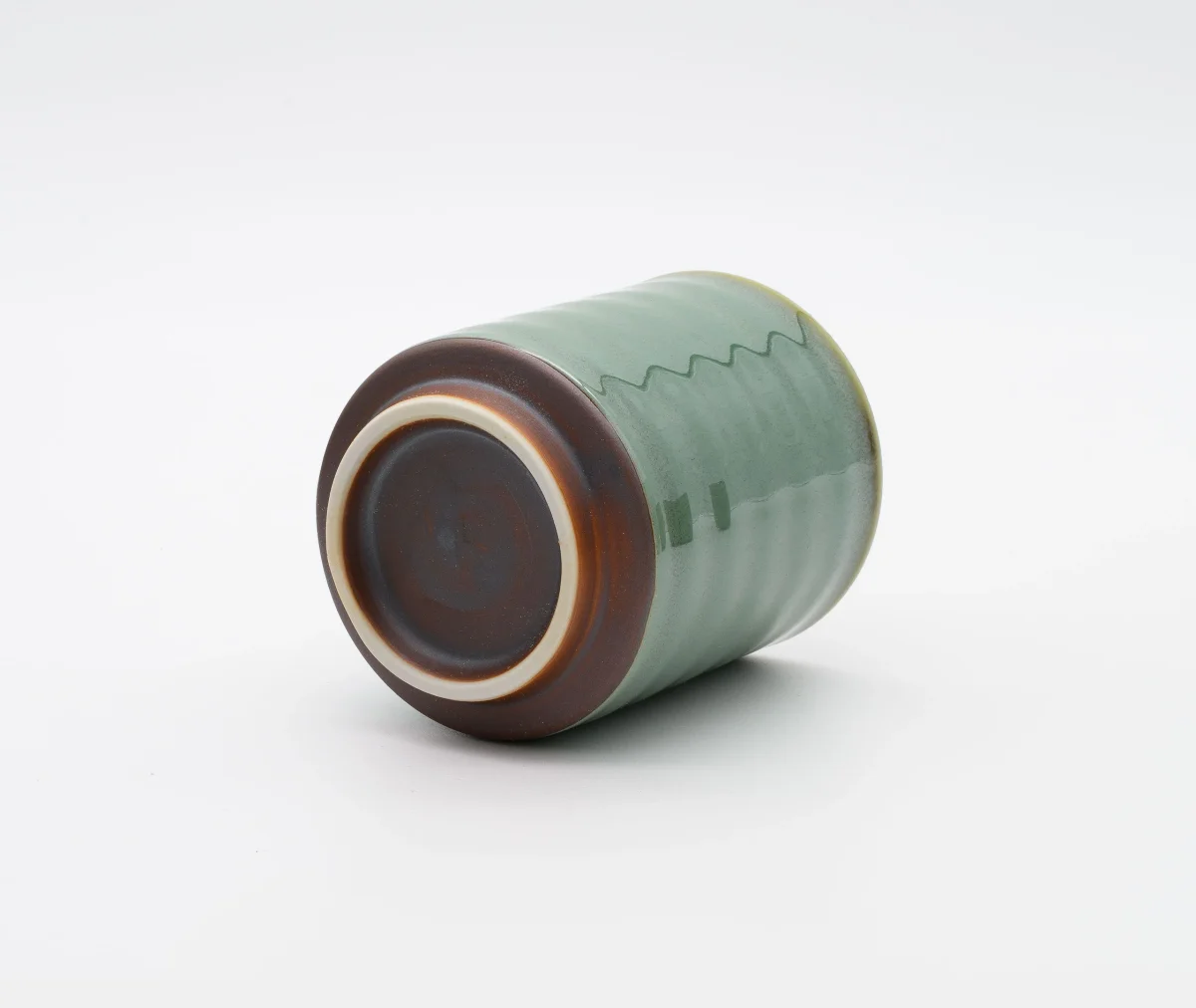 Aoi Green Glaze Ceramic Cup - Pair - Image 5
