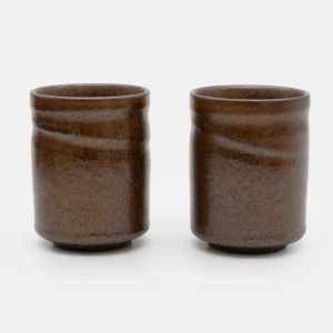 Wabi Sabi Brown Glazed Cup - Pair