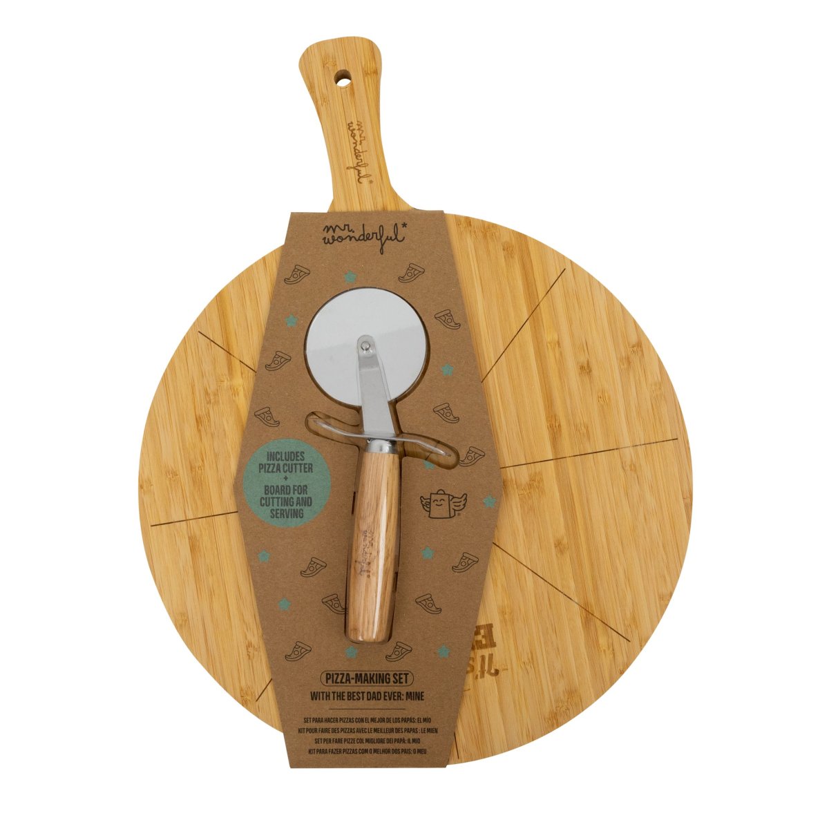 Set para servir pizzas : Best DAD Ever: Mine com Tábua e Cortador | Mr Wonderful